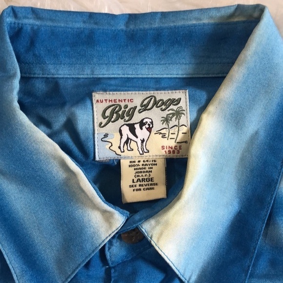 Big Dogs Hawaiian Shirt Size Large EUC - Picture 6 of 8
